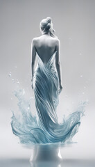 Fototapeta premium Abstract image of a girl made of water