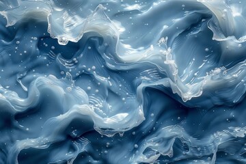 An abstract swirl of blue fluid creates a mesmerizing texture, resembling a watercolor marble effect. - 791001571