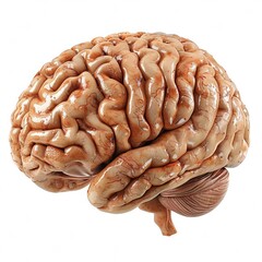 A detailed anatomy illustration of the human brain, representing science, health, and cognitive function. - 791001739