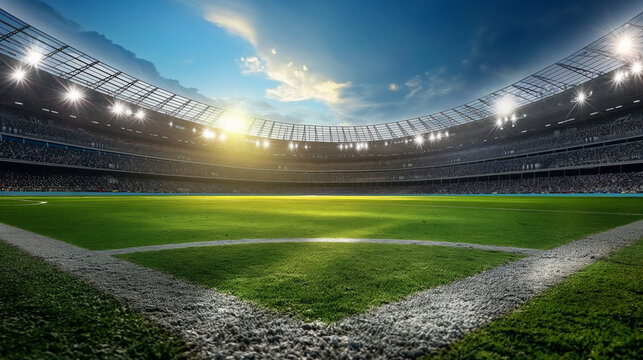 Estadio de f&uacute;tbol preparado para una final