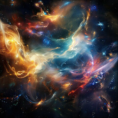 Fototapeta premium Abstract Cosmic Voronoi Mapping Space with Algorithmic Precision