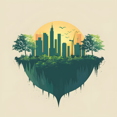 concept icon for business city and organization, Environment