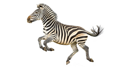 Fototapeta premium Jumping Zebra on white background