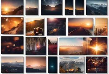 Diverse Vistas: A Collage of Golden Hour and Nightscapes