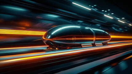 The future of transportation is here. The Hyperloop is a new type of train that can travel over 600 miles per hour. - obrazy, fototapety, plakaty