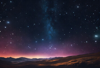 Galactic Dusk: Milky Way Arc Over Desert Mountains at Night