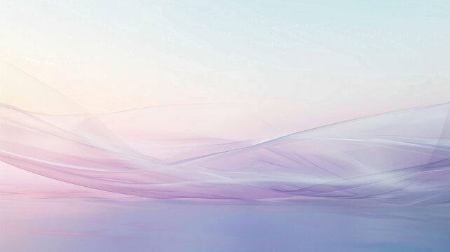 A minimalist abstract background where translucent layers of soft pastel colors overlap, creating a serene and ethereal atmosphere The gentle blending of hues suggests a peaceful, dreamlike state