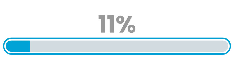 11% Loading. 11% progress bar Infographics vector, 11 Percentage ready to use for web design ux-ui