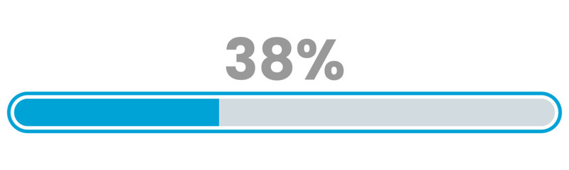 38% Loading. 38% progress bar Infographics vector, 38 Percentage ready to use for web design ux-ui