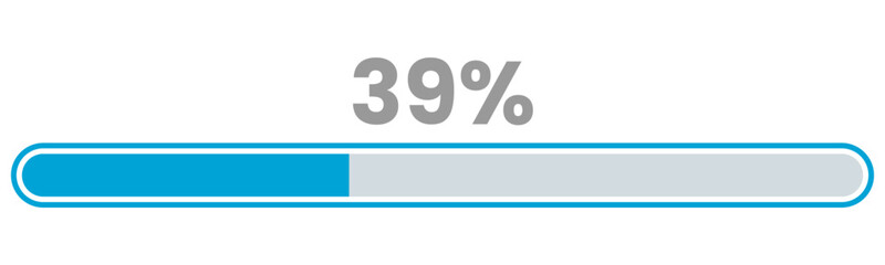 39% Loading. 39% progress bar Infographics vector, 39 Percentage ready to use for web design ux-ui