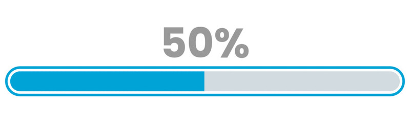 50% Loading. 50% progress bar Infographics vector, 50 Percentage ready to use for web design ux-ui