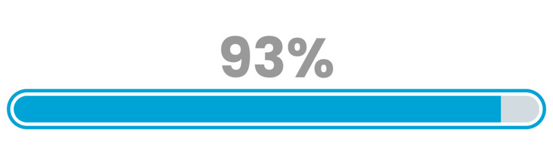 93% Loading. 93% progress bar Infographics vector, 93 Percentage ready to use for web design ux-ui
