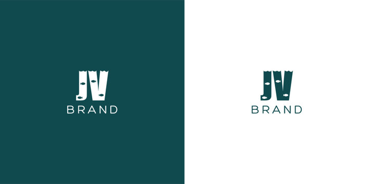 JV letters vector logo design