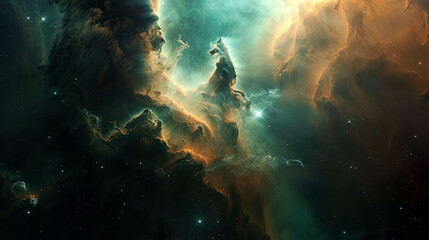 Obraz premium Enigmatic Cosmos Dark Nebula Cinematic Beauty