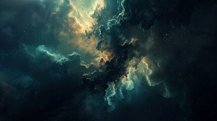 Naklejka na ściany i meble Enigmatic Cosmos Dark Nebula Cinematic Beauty