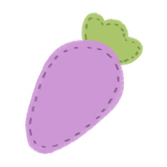 purple carrot cute embroidery