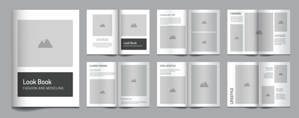 Modern fashion lookbook minimalist modeling template design