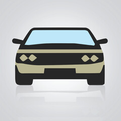 Car icons, vintage cars, unique icons, and a car logo with a silver background, Vector illustration