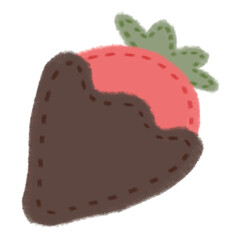 chocolate strawberry embroidery