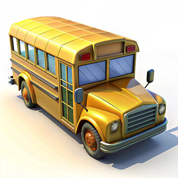 a toy school bus on a white background