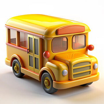 a toy school bus on a white background