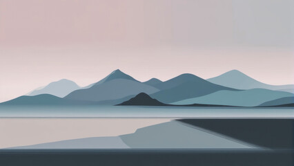 Desert dunes panorama. 3d render illustration background.