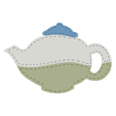 teapot green tea embroidery