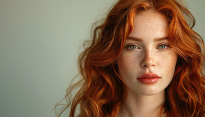 Beautiful red-haired girl with freckles