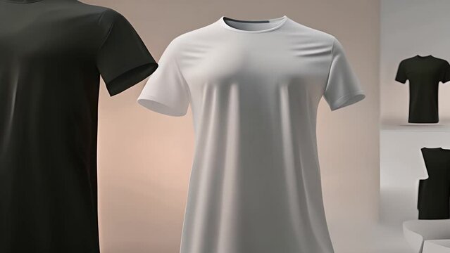 Black and White T-Shirt Mock Up Generative AI