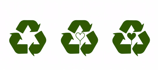 Recycle icon set. Recycling symbol. Vector illustration.  