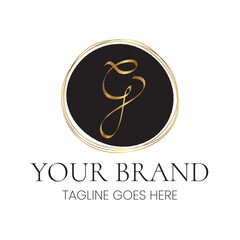Elegant G Letter Initial Clean Feminine Business Logo
