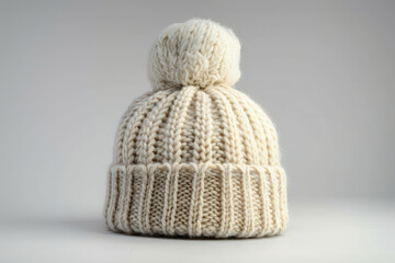knitted wool hat with pompom