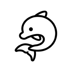 Fototapeta premium Playful Dolphin Icon, Marine Life, Oceanic Mammal