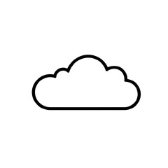 Cloud Icon, Simple Black Outline, Weather Illustration