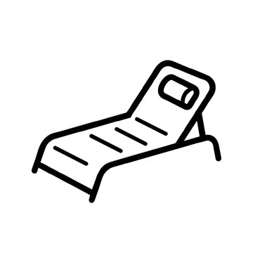 recommend clip art: Sun Lounger Icon, Black Line Art, Relaxation Furniture Symbol