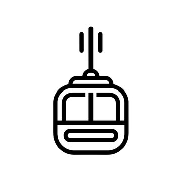 recommend clip art: Cable Car Icon, Black Line Art, Mountain Transport Symbol