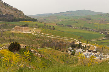 view to the temple of Segesta in Sicily