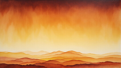 Watercolor Essence, Gradient Background with Warm Hues from Sunlit Yellow to Burnt Sienna.