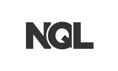 NQL logo design template with strong and modern bold text. Initial based vector logotype featuring simple and minimal typography. Trendy company identity.