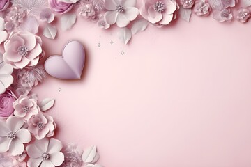 Luxurious decorative background for mother's day frame with pink flowers, Generative AI