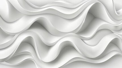   A white backdrop featuring undulating wave lines, ascending above in the top portion, and descending below in the lower half - obrazy, fototapety, plakaty