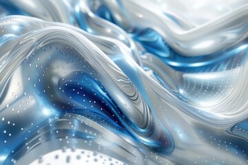 Abstract 3d luxury premium background, flowing curved waves, monochrome, digital wallpapers - 791028523