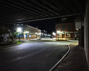 Night shot of historic Winchester MA