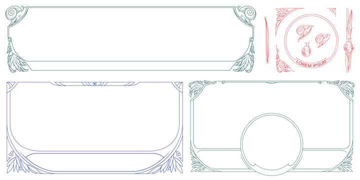 Snail. Line ornament for design frames and borders.
