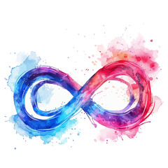 Vector watercolor Infinity Symbol on a white background
