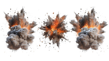 set off explosions, isolated, transparent background