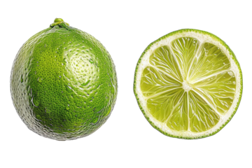 lime slices isolated on transparent background