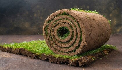 Rolled turf isolated