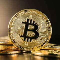 Fototapeta na wymiar cryptocurrency 3d golden coins set. bitcoin, ripple, ethereum, litecoin, monero and other