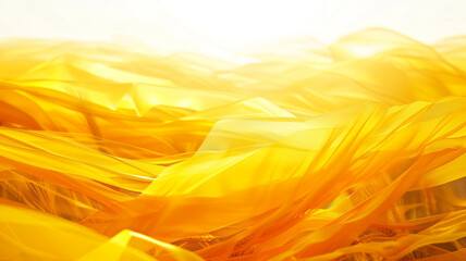 An abstract, minimalist design featuring sheer layers of sunflower yellow and wheat, blending together to evoke the bright, uplifting essence of a sun-drenched field - obrazy, fototapety, plakaty